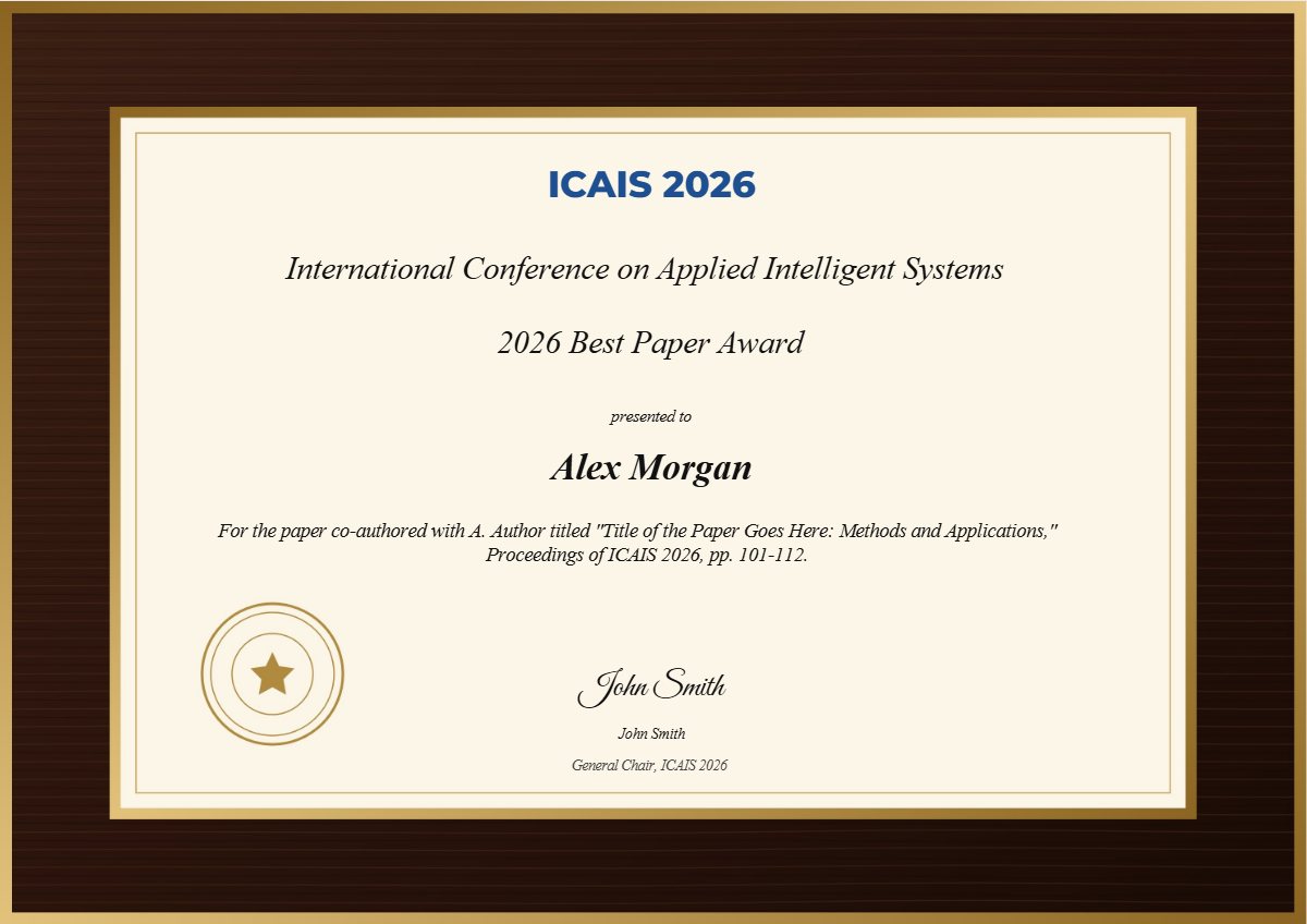 Best paper award certificate template preview