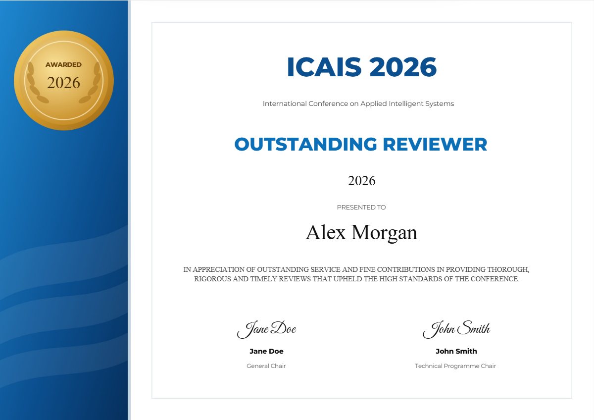 Outstanding reviewer certificate template preview