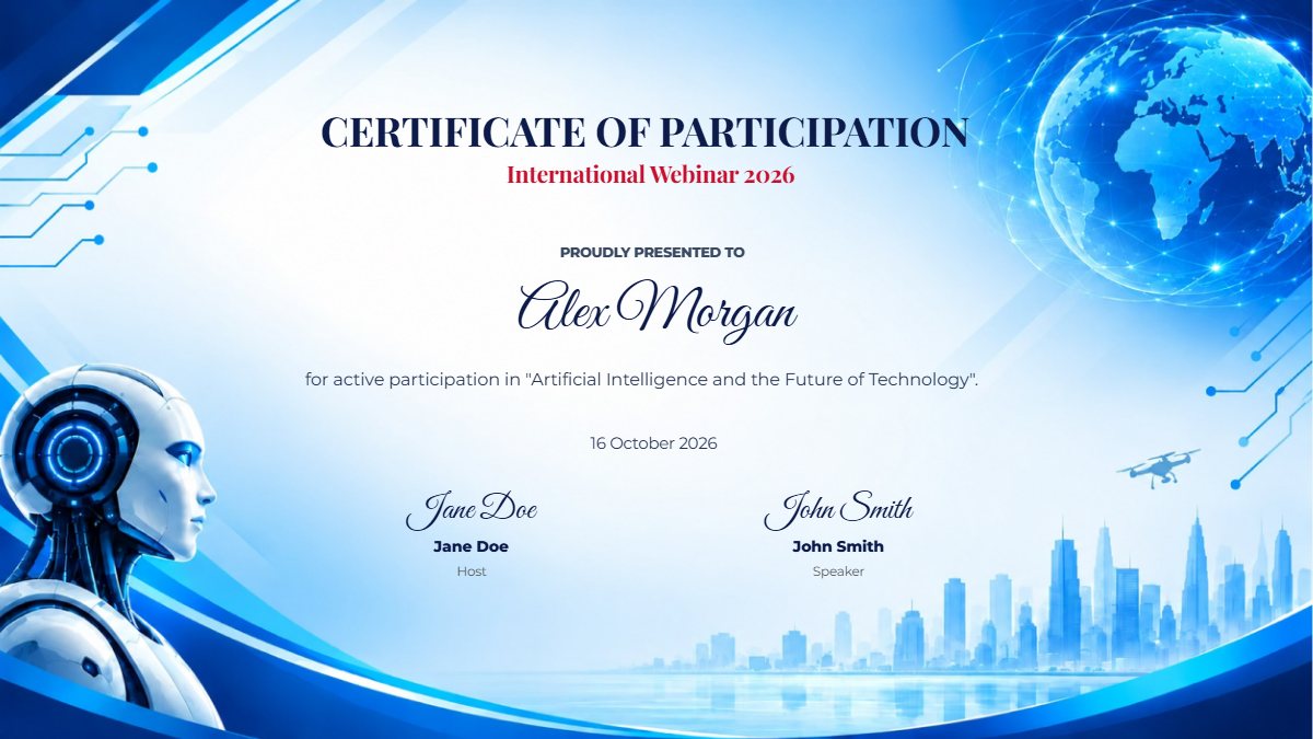 Futuristic technology certificate template preview